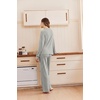 image:imageEkouaer Pajamas for Women Set Soft Longe Sleeve 2 Piece Lounge SetGrey Stripe