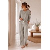 image:imageEkouaer Pajamas for Women Set Soft Longe Sleeve 2 Piece Lounge SetKhaki