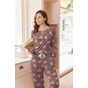 image:imageEkouaer Pajamas for Women Set Soft Longe Sleeve 2 Piece Lounge SetLeopard  Bow