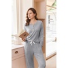 image:imageEkouaer Pajamas for Women Set Soft Longe Sleeve 2 Piece Lounge SetLight Grey