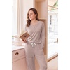 image:imageEkouaer Pajamas for Women Set Soft Longe Sleeve 2 Piece Lounge SetPink Stripe