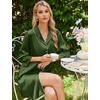 image:imageEkouaer Silk Nightgowns for Women 34 Sleeve Button Down Sleep ShirtsArmy Green