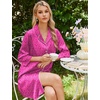 image:imageEkouaer Silk Nightgowns for Women 34 Sleeve Button Down Sleep ShirtsPink Leopard