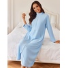 image:imageEkouaer Women Zipper Robe Long Sleeves House Coat Soft Bathrobe HousecoatAlight Blue