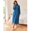 image:imageEkouaer Women Zipper Robe Long Sleeves House Coat Soft Bathrobe HousecoatAnavy