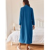 image:imageEkouaer Women Zipper Robe Long Sleeves House Coat Soft Bathrobe HousecoatAnavy