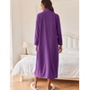 image:imageEkouaer Women Zipper Robe Long Sleeves House Coat Soft Bathrobe HousecoatBright Purple