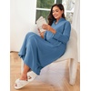 image:imageEkouaer Women Zipper Robe Long Sleeves House Coat Soft Bathrobe HousecoatGrey Blue