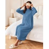 image:imageEkouaer Women Zipper Robe Long Sleeves House Coat Soft Bathrobe HousecoatGrey Blue
