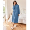 image:imageEkouaer Women Zipper Robe Long Sleeves House Coat Soft Bathrobe HousecoatGrey Blue