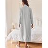 image:imageEkouaer Women Zipper Robe Long Sleeves House Coat Soft Bathrobe HousecoatLight Gray
