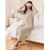 image:imageEkouaer Women Zipper Robe Long Sleeves House Coat Soft Bathrobe HousecoatLight Khaki