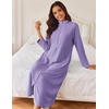 image:imageEkouaer Women Zipper Robe Long Sleeves House Coat Soft Bathrobe HousecoatLight Purple