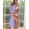image:imageEkouaer Women Zipper Robe Long Sleeves House Coat Soft Bathrobe HousecoatLight Purple