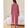 image:imageEkouaer Women Zipper Robe Long Sleeves House Coat Soft Bathrobe HousecoatPale Violet Red