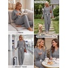 image:imageEkouaer Womens 2 Piece Lounge Set Long Sleeve Knit Ribbed Pajama SetsDark Gray