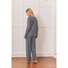 image:imageEkouaer Womens 2 Piece Lounge Set Long Sleeve Knit Ribbed Pajama SetsDark Gray