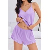 image:imageEkouaer Womens Cami Pajama Sets V Neck PJs Soft Lingerie Top and ShortsLiliac