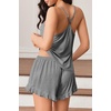 image:imageEkouaer Womens Cami Pajama Sets V Neck PJs Soft Lingerie Top and ShortsMedium Grey