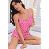 image:imageEkouaer Womens Cami Pajama Sets V Neck PJs Soft Lingerie Top and ShortsPink Leopard Print