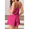 image:imageEkouaer Womens Cami Pajama Sets V Neck PJs Soft Lingerie Top and ShortsRose Red