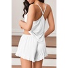 image:imageEkouaer Womens Cami Pajama Sets V Neck PJs Soft Lingerie Top and ShortsWhite
