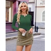 image:imageEkouaer Womens Henley Long Sleeve Shirts 3 Packs Ribbed Knit Thermal TopsBlack  Green  Wine Red 3pcs