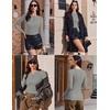 image:imageEkouaer Womens Henley Long Sleeve Shirts 3 Packs Ribbed Knit Thermal TopsBlack  Pink  Light Gray 3pcs