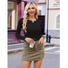 image:imageEkouaer Womens Henley Long Sleeve Shirts 3 Packs Ribbed Knit Thermal TopsBlack  Pink  Light Gray 3pcs