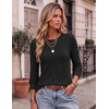 image:imageEkouaer Womens Long Sleeve Shirts Casual Crewneck Thermal TopsBlack