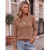 image:imageEkouaer Womens Long Sleeve Shirts Casual Crewneck Thermal TopsBurnt Orange