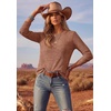 image:imageEkouaer Womens Long Sleeve Shirts Casual Crewneck Thermal TopsBurnt Orange