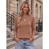 image:imageEkouaer Womens Long Sleeve Shirts Casual Crewneck Thermal TopsBurnt Orange