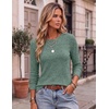 image:imageEkouaer Womens Long Sleeve Shirts Casual Crewneck Thermal TopsGreen