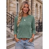 image:imageEkouaer Womens Long Sleeve Shirts Casual Crewneck Thermal TopsGreen