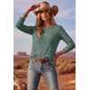 image:imageEkouaer Womens Long Sleeve Shirts Casual Crewneck Thermal TopsGreen