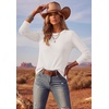 image:imageEkouaer Womens Long Sleeve Shirts Casual Crewneck Thermal TopsWhite