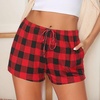 image:imageEkouaer Womens Pajama Shorts Soft Lounge Pj Bottoms Sleep Short with PocketBlack Red Plaid