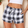 image:imageEkouaer Womens Pajama Shorts Soft Lounge Pj Bottoms Sleep Short with PocketBlack White Plaid