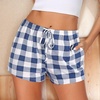 image:imageEkouaer Womens Pajama Shorts Soft Lounge Pj Bottoms Sleep Short with PocketBlue White Plaid