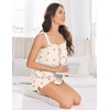 image:imageEkouaer Womens Sleeveless Pajamas Sets Cute Tank Top and Shorts Lounge SetBeige Cherry