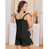 image:imageEkouaer Womens Sleeveless Pajamas Sets Cute Tank Top and Shorts Lounge SetBlack