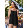 image:imageEkouaer Womens Sleeveless Pajamas Sets Cute Tank Top and Shorts Lounge SetBlack