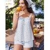 image:imageEkouaer Womens Sleeveless Pajamas Sets Cute Tank Top and Shorts Lounge SetBlue Florals