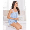 image:imageEkouaer Womens Sleeveless Pajamas Sets Cute Tank Top and Shorts Lounge SetCherry Plaid