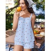 image:imageEkouaer Womens Sleeveless Pajamas Sets Cute Tank Top and Shorts Lounge SetCherry Plaid