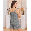 image:imageEkouaer Womens Sleeveless Pajamas Sets Cute Tank Top and Shorts Lounge SetGrey Bow