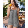 image:imageEkouaer Womens Sleeveless Pajamas Sets Cute Tank Top and Shorts Lounge SetGrey Bow