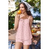 image:imageEkouaer Womens Sleeveless Pajamas Sets Cute Tank Top and Shorts Lounge SetHeart Bow Pink