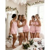 image:imageEkouaer Womens Sleeveless Pajamas Sets Cute Tank Top and Shorts Lounge SetHeart Bow Pink